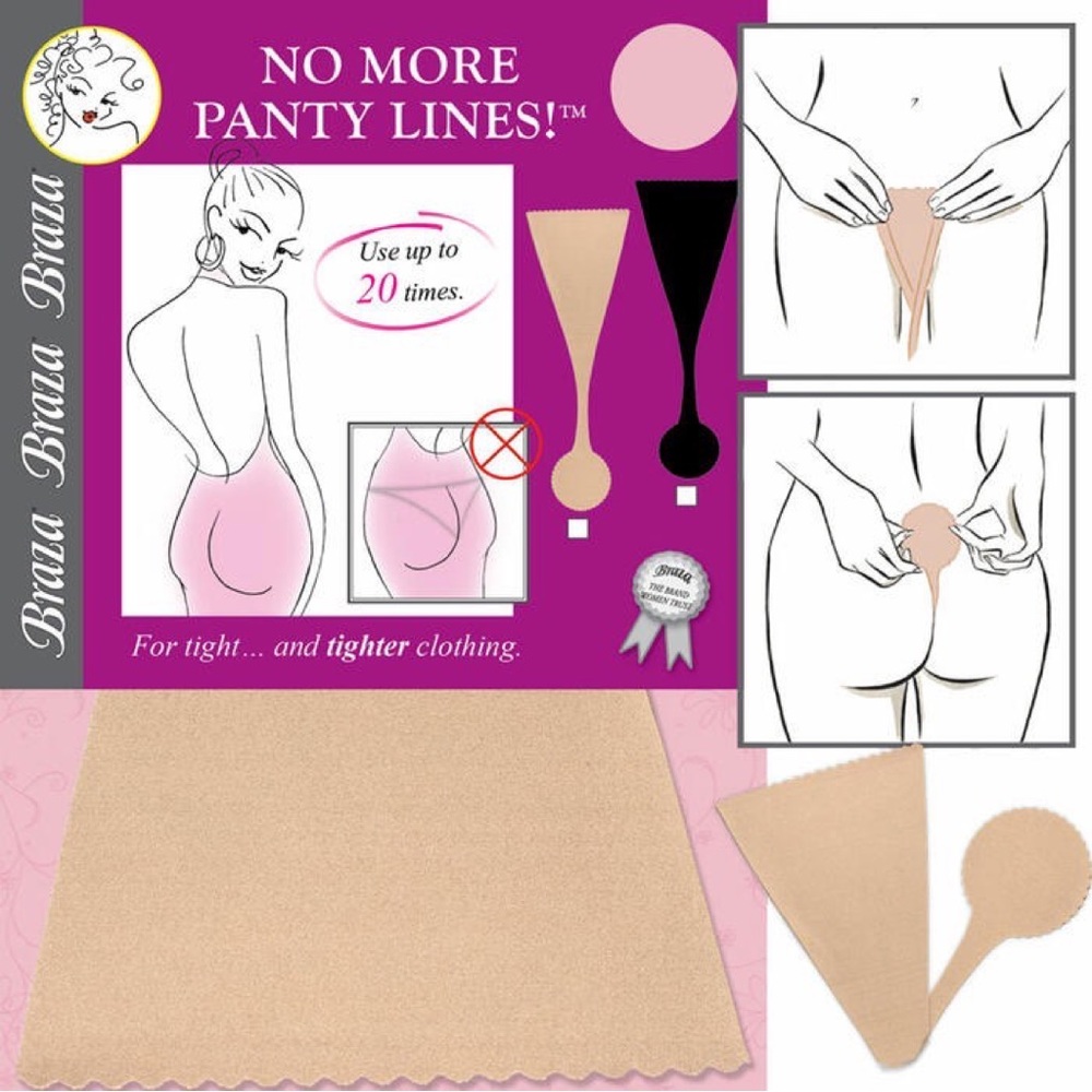 NO MORE PANTY LINES strapless panty reusable beige XS-S NWT (X3 Packs)